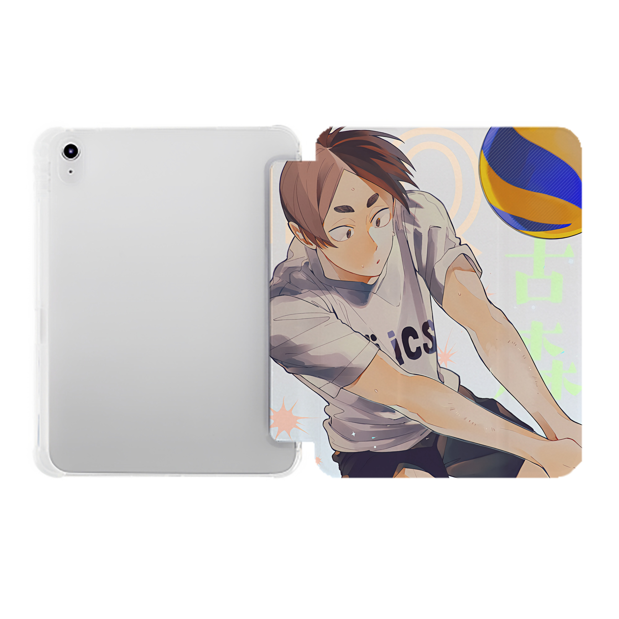 （画像用） ハイキュー!! Haikyu!! IPad ケース ペン収納付き 三つ折りスタンド PUレザー×シリコン 対応機種9.5/10.5/10.9インチ